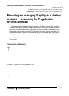 Научная статья на тему 'Measuring and managing IT agility as a strategic resource — examining the IT application systems landscape'