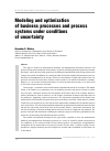 Научная статья на тему 'Modeling and optimization of business processes and process systems under conditions of uncertainty'
