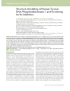 Научная статья на тему 'Structure modeling of human tyrosyldna phosphodiesterase 1 and screening for its inhibitors'