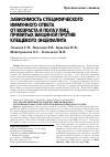 Научная статья на тему 'Зависимость специфического иммунного ответа от возраста и пола у лиц, привитых вакциной против клещевого энцефалита'