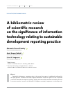 Научная статья на тему 'A bibliometric review of scientific research on the significance of information technology relating to sustainable development reporting practice'