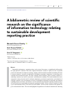 Научная статья на тему 'A bibliometric review of scientific research on the significance of information technology relating to sustainable development reporting practice'