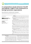 Научная статья на тему 'A comparative study between HoLEP and bipolar TURP in the treatment of benign prostatic hyperplasia'