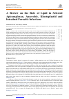 Научная статья на тему 'A Review on the Role of Lipid in Selected Apicomplexan, Anaerobic, Kinetoplastid and Intestinal Parasitic Infections'