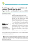 Научная статья на тему 'Агрегация тромбоцитов и фактор Виллебранда у больных артериальной гипертензией в со- четании с остеоартрозом'