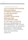 Научная статья на тему 'АКТУАЛЬНЫЕ ПРОБЛЕМЫ ОПРЕДЕЛЕНИЯ СТОИМОСТИ БИЗНЕСА В СОВРЕМЕННЫХ УСЛОВИЯХ ХОЗЯЙСТВОВАНИЯ: ФИНАНСОВОАНАЛИТИЧЕСКИЕ И УЧЕТНЫЕ АСПЕКТЫ'