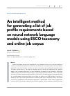 Научная статья на тему 'An intelligent method for generating a list of job profile requirements based on neural network language models using ESCO taxonomy and online job corpus'