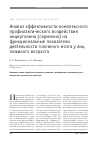 Научная статья на тему 'Анализ эффективности комплексного профилактического воздействия ницерголина (сермиона) на функциональные показатели деятельности головного мозга у лиц пожилого возраста'