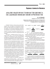 Научная статья на тему 'Анализ факторов стоимости бизнеса по данным финансовой отчетности'