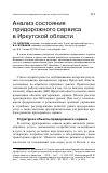 Научная статья на тему 'Анализ состояния придорожного сервиса в Иркутской области'