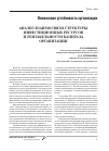 Научная статья на тему 'Анализ взаимосвязи структуры инвестиционных ресурсов и рентабельности капитала организации'