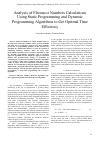 Научная статья на тему 'ANALYSIS OF FIBONACCI NUMBERS CALCULATIONS USING STATIC PROGRAMMING AND DYNAMIC PROGRAMMING ALGORITHMS TO GET OPTIMAL TIME EFFICIENCY'