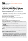 Научная статья на тему 'Antibiotic sensitivity of strains еnterococcus faecalis, isolated from patients with urinary tract infections'