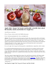 Научная статья на тему 'Apple cider – vinegar for beauty and health: scientific facts about the benefits, harms and intake for weight loss'