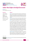 Научная статья на тему 'Authors’ Moral Rights in the Digital Environment'