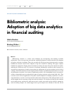 Научная статья на тему 'Bibliometric analysis: Аdoption of big data analytics in financial auditing'