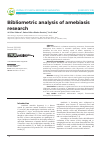 Научная статья на тему 'Bibliometric analysis of amebiasis research'
