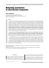 Научная статья на тему 'Budgeting automation in construction companies'