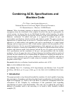 Научная статья на тему 'Combining ACSL specifications and machine code'