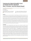 Научная статья на тему 'COMMUNITY MENTAL HEALTH CARE IN AOTEAROA NEW ZEALAND: PAST, PRESENT, AND THE ROAD AHEAD'