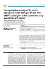 Научная статья на тему 'Comparative study of in vitro prepared Rose Bengal Plate Test (RBPT) antigen with commercially available antigens'