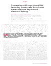 Научная статья на тему 'Cooperation and Competition of RNA Secondary Structure and RNA–Protein Interactions in the Regulation of Alternative Splicing'