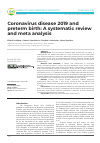 Научная статья на тему 'Coronavirus disease 2019 and preterm birth: A systematic review and meta analysis'