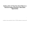 Научная статья на тему 'Dealing with not fully described objects in decision support systems: Alternative approaches'