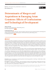 Научная статья на тему 'Determinants of Mergers and Acquisitions in Emerging Asian Countries: Effects of Confucianism and Technological Development'