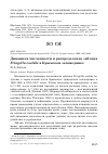 Научная статья на тему 'Динамика численности и распределение зяблика Fringilla coelebs в Крымском заповеднике'