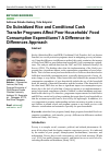 Научная статья на тему 'Do Subsidized Rice and Conditional Cash Transfer Programs Affect Poor Households’ Food Consumption Expenditures? A Difference-inDifferences Approach'