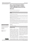 Научная статья на тему 'DOES JOURNAL INDEXATION MATTER? A GENRE-APPROACH MOVE ANALYSIS OF NURSING ENGLISH RESEARCH ARTICLE ABSTRACTS'