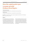 Научная статья на тему 'Does the capital market spur economic growth? Evidence from Nigeria'