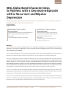 Научная статья на тему 'EEG Alpha Band Characteristics in Patients with a Depressive Episode within Recurrent and Bipolar Depression'