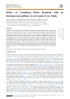 Научная статья на тему 'Effect of Combined Plant Essential Oils on Dermanyssus gallinae: In vitro and In vivo Study'