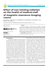 Научная статья на тему 'Effect of non-ionizing radiation on the health of medical staff of magnetic resonance imaging rooms'