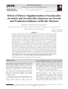 Научная статья на тему 'Effects of Dietary Supplementation of Lactobacillus farciminis and Lactobacillus rhamnosus on Growth and Production Indicators of Broiler Chickens'