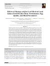 Научная статья на тему 'Effects of Moringa oleifera Leaf Meal on Local Guinea Fowl Breeder Hens’ Performance, Egg Quality, and Blood Parameters'