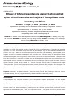 Научная статья на тему 'Efficacy of different essential oils against the two spotted spider mites Tetranychus utricae (Acari: Tetraychidae) under laboratory conditions'