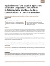 Научная статья на тему 'Equivalence of the Autism Spectrum Disorders Diagnostics in Children in Telemedicine and Face-to-Face Consultations: A Literature Review'