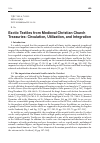 Научная статья на тему 'Exotic Textiles from Medieval Christian Church Treasuries: Circulation, Utilization, and Integration'