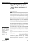 Научная статья на тему 'Exploring Reading Attitudes, Reading Self-Efficacy, and Reading Proficiency in a Blended Learning Context Among EFL Learners'