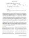 Научная статья на тему 'Factors affecting aggregate formation in cell models of Huntington’s disease and amyotrophic lateral sclerosis'