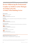 Научная статья на тему 'FACTORS INFLUENCING THE PROFESSIONAL CONDUCT OF AUDITORS IN THE DIALOGUE ON GOING CONCERNS: A STUDY OF THE BANKING SECTOR'