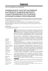 Научная статья на тему 'Гражданское участие населения как фактор развития местного самоуправления в российских муниципальных образованиях'