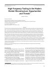 Научная статья на тему 'High-frequency trading in the modern market microstructure: opportunities and threats'