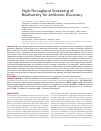 Научная статья на тему 'High-throughput screening of biodiversity for antibiotic discovery'
