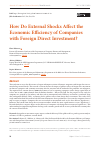 Научная статья на тему 'HOW DO EXTERNAL SHOCKS AFFECT THE ECONOMIC EFFICIENCY OF COMPANIES WITH FOREIGN DIRECT INVESTMENT?'