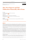Научная статья на тему 'HOW NEWS REPORTS AND ESG PUBLICATION FINANCIALLY AFFECT FIRMS'