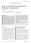 Научная статья на тему 'How to use busulfan in conditioning for allogeneic transplantation'